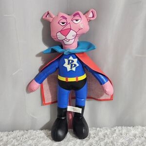 Pink Panther - Vintage Rare Vinyl Superhero Plush With Suction Cup - 1999